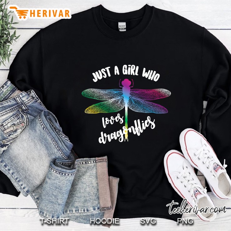 Cool Funny Just A Girl Who Loves Dragonflies Gift Pullover Sweatshirt