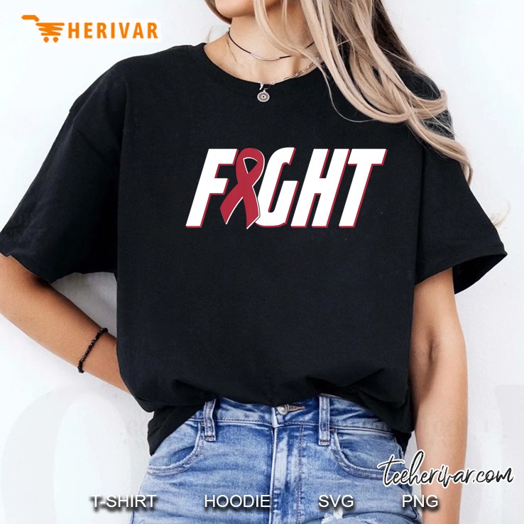 Fight Multiple Myeloma Cancer - Burgundy Awareness Ribbon Ladies Tee