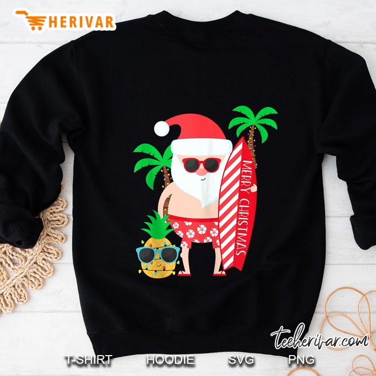 Gift For Men Women Couples Santa Surfing Christmas In July Sweatshirt