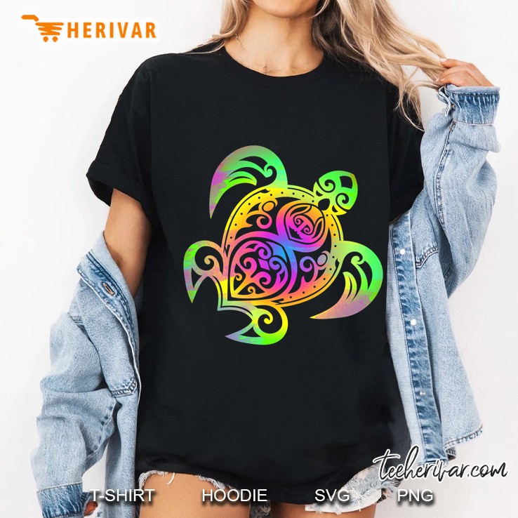 Hippie Tie Dye Psychedelic Sea Turtle Tribal Tee Ladies Tee