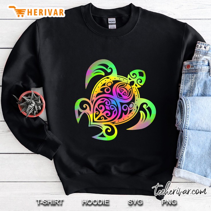 Hippie Tie Dye Psychedelic Sea Turtle Tribal Tee Sweatshirt