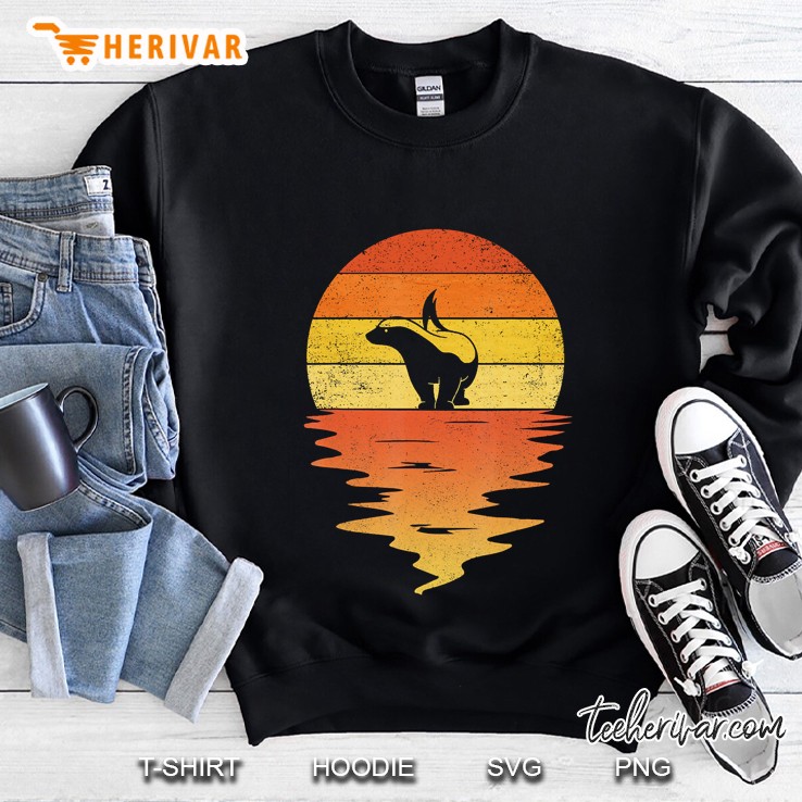 Honey Badger Shirt 70S Retro Sunset Vintage Honey Badger Sweatshirt
