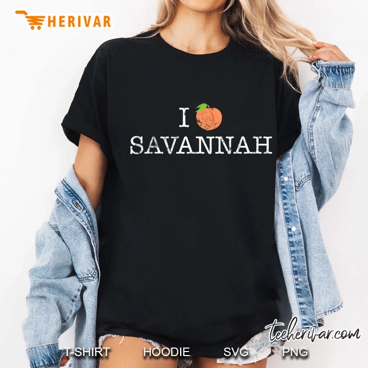 I Love Savannah Distressed I Peach Savannah Ladies Tee
