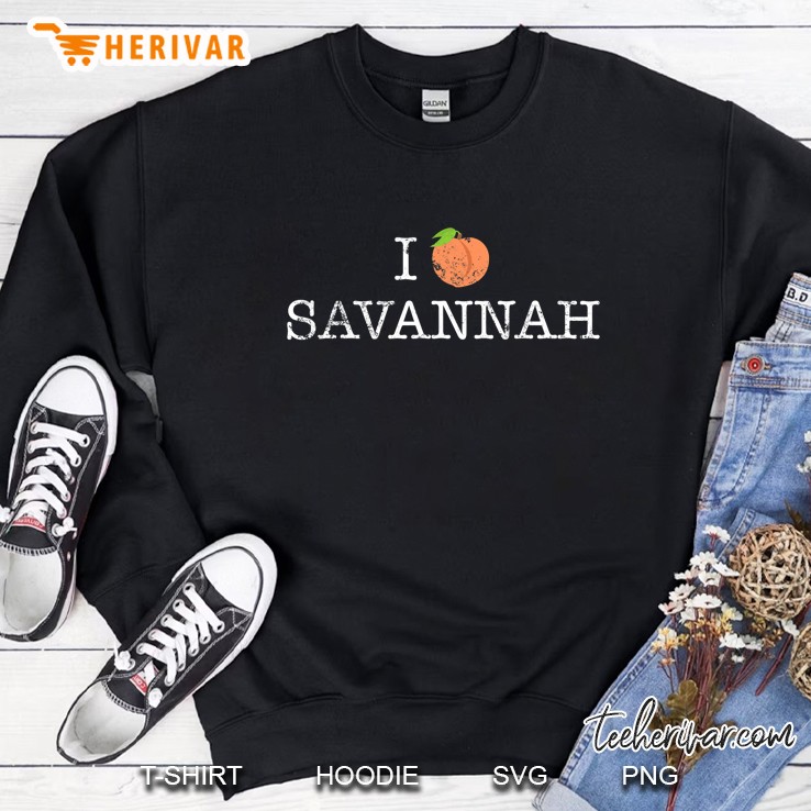 I Love Savannah Distressed I Peach Savannah Sweatshirt