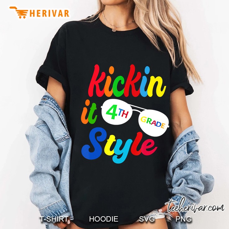 Kickin It 4Th Fourth Grade Style Kids Back To School Hoodie