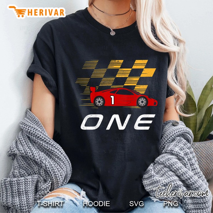 Kids 1St Birthday Race Car Shirt Gift I Funny One Year Old Boys Ladies Tee
