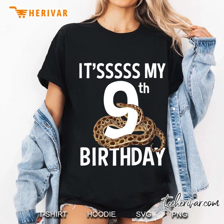 Kids 9 Year Old Snake Birthday Party Boa Python Reptile 9Th Gift Ladies Tee