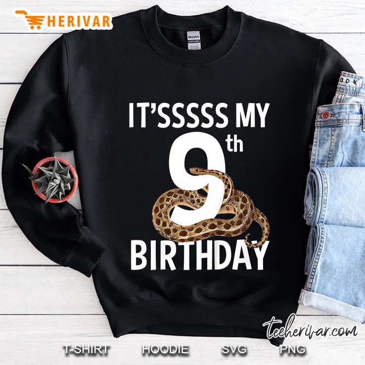 Kids 9 Year Old Snake Birthday Party Boa Python Reptile 9Th Gift Sweatshirt