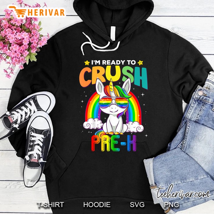 Kids First Day Of Pre-K Unicorn Rainbow Back To School Hoodie
