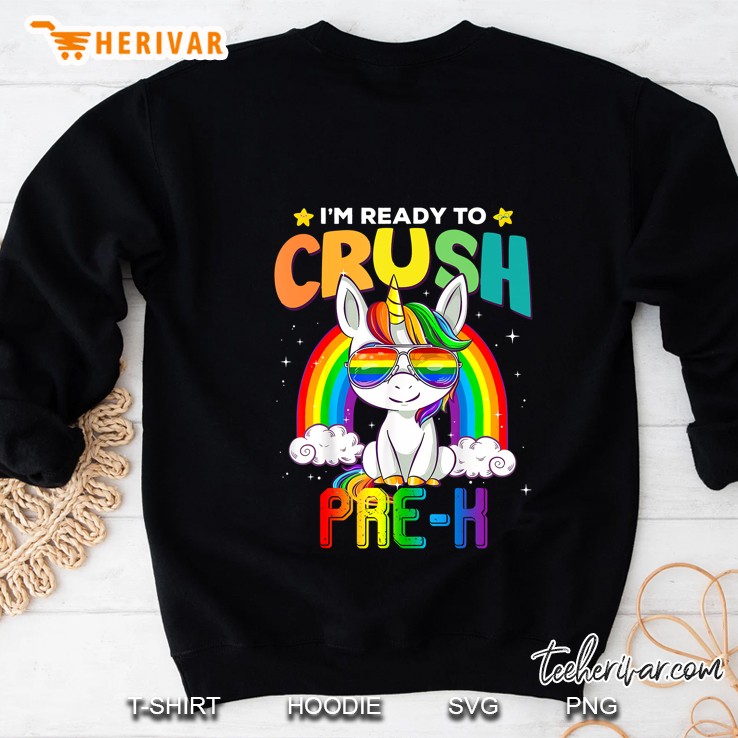Kids First Day Of Pre-K Unicorn Rainbow Back To School Sweatshirt