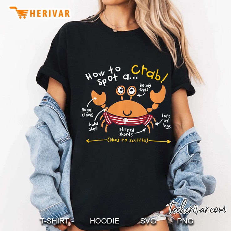 Kids How To Spot A Crab Fun Kids Crabbing Rockpool Gift Ladies Tee