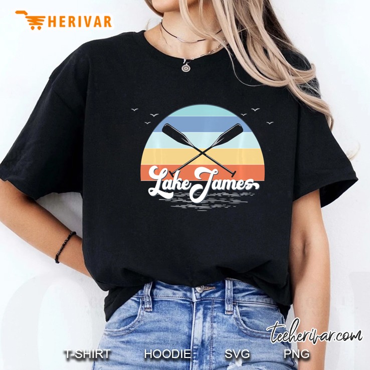 Lake James Angola Indiana Retro Lake Ladies Tee