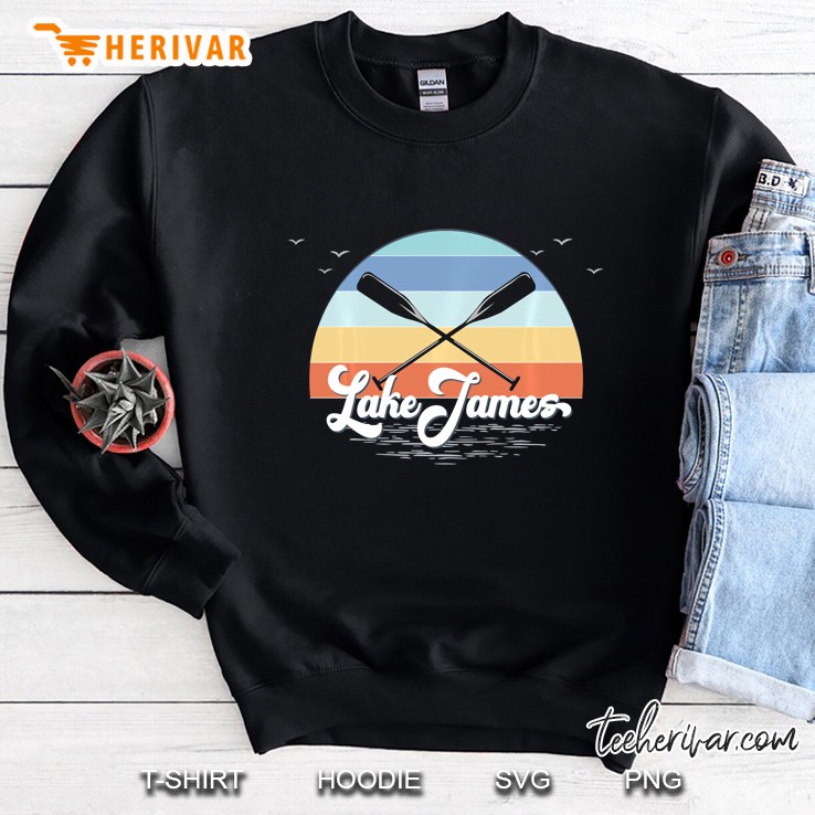 Lake James Angola Indiana Retro Lake Sweatshirt