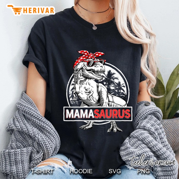 Mamasaurus T Rex Dinosaur Funny Mama Saurus Family Matching Ladies Tee