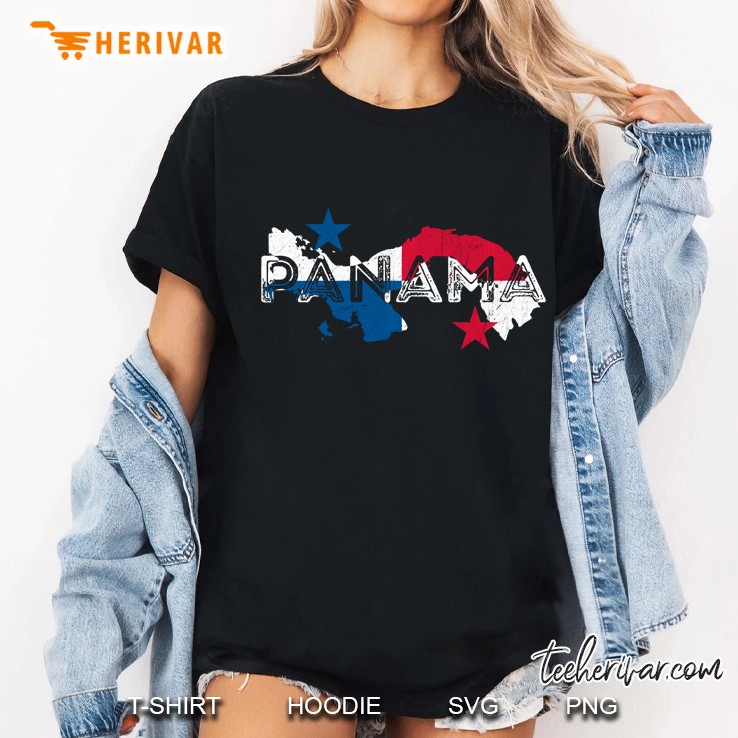 Panamanian Map And Flag Souvenir - Distressed Panama Pullover Hoodie