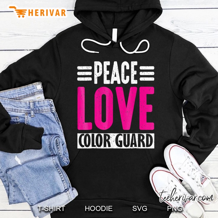 Peace Love Color Guard Distressed Hoodie