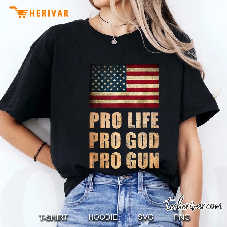 Pro Life Pro God Pro Gun For 2A Supporter Ladies Tee