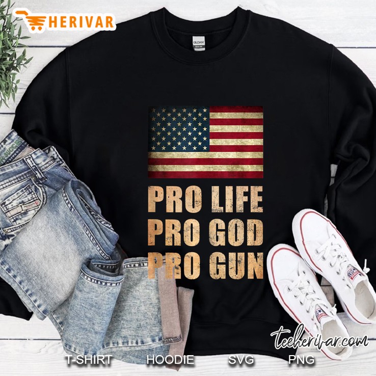 Pro Life Pro God Pro Gun For 2A Supporter Sweatshirt