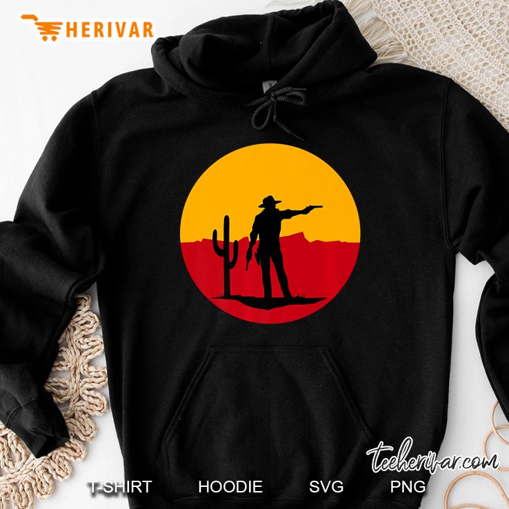 Red Outlaw Cowboy In The Wasteland Hoodie