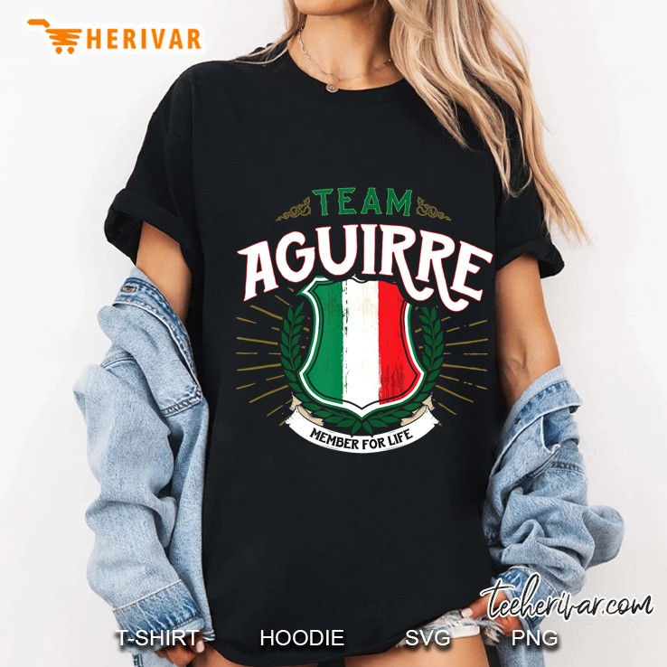 Team Aguirre Last Name Member For Life Familia Ladies Tee