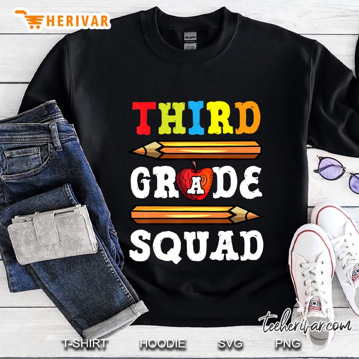 Third Grade Squad Back To School 3Rd Grade Teacher Sweatshirt