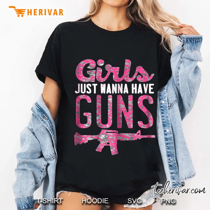 Womens Girls Just Wanna Have Guns Ar15 Ar-15 Ver2 Ladies Tee