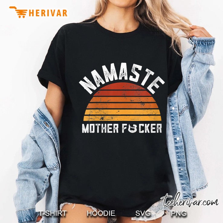 Womens Retro Yoga Lovers Gift Ideas Namaste Mother F Let That Shit Ladies Tee