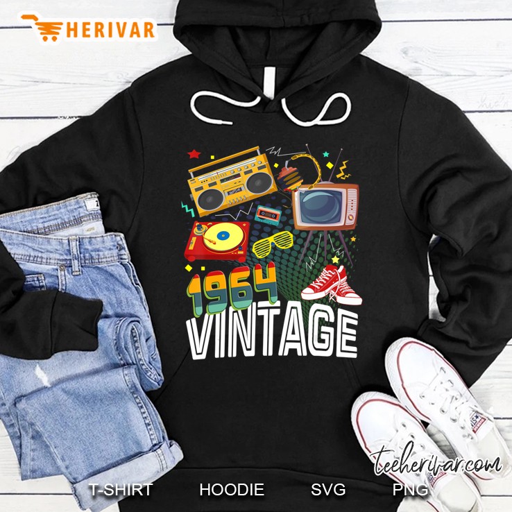 56Th Birthday 56 Years Old Vintage 1964 Retro 80S 90S Style Hoodie