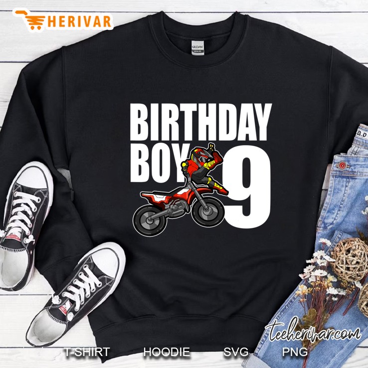 9Th Dirt Bike Birthday Party Motocross Mx Gift 9 Years Old Sweatshirt
