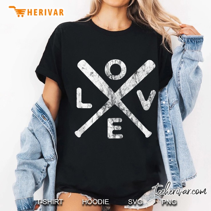 Baseball Love Vintage Gift For Baseball Supporters Ladies Tee