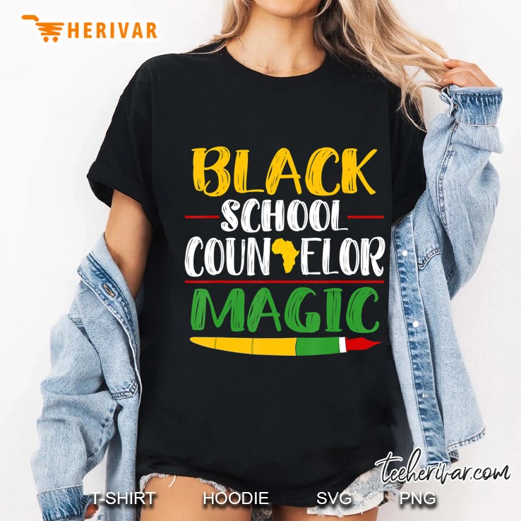 Black School Counselor Magic Black History Month Teacher Ladies Tee