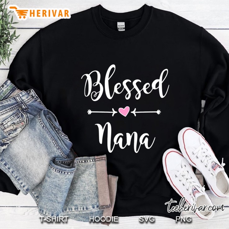 Blessed Nana Shirt Heart & Arrows Shirt Gift For Grandma Mugs