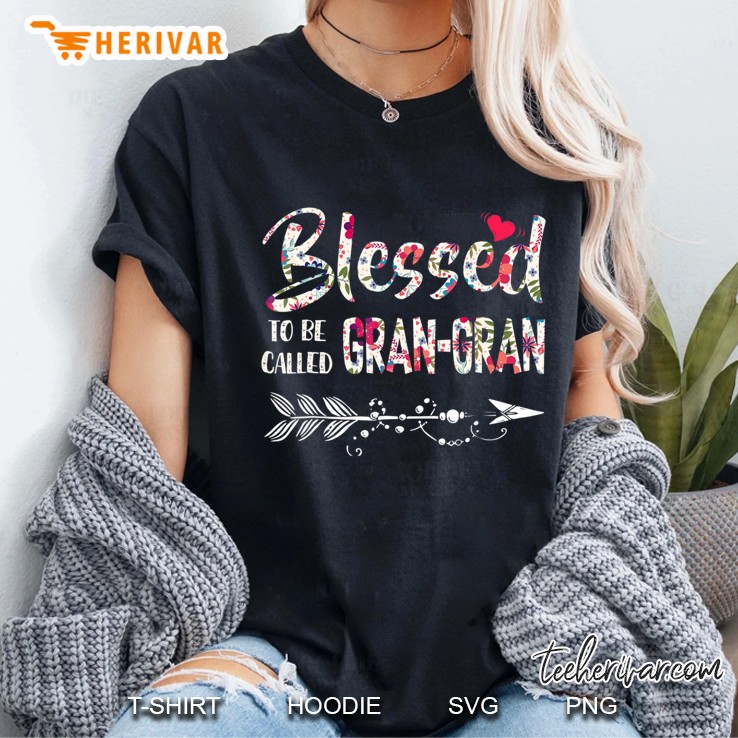 Blessed To Be Called Gran-Gran Gift Floral Gran-Gran Ladies Tee