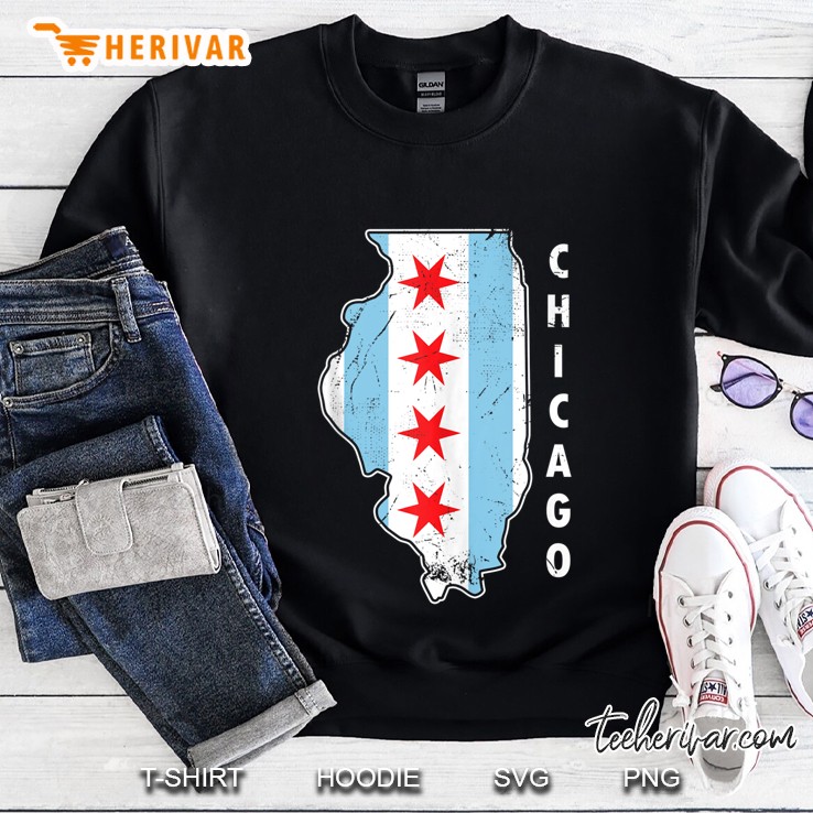 Vintage Style Chicago Gift Design Idea Chicago Flag Tank Top Mugs