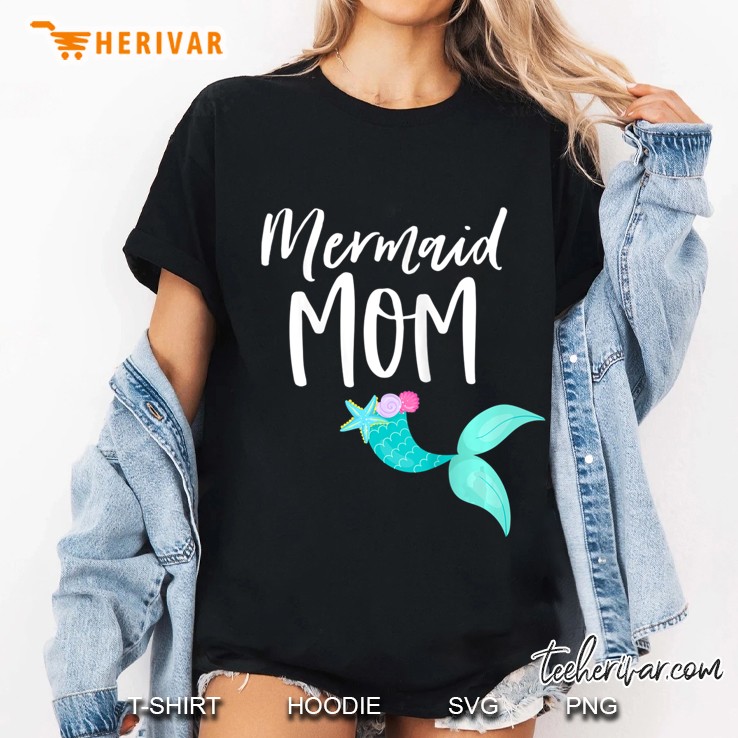 Womens Mermaid Birthday Party Shirt For Girl Momma Mama Mermaid Mom Tank Top Hoodie