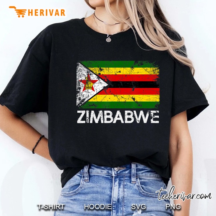 Zimbabwean Flag Vintage Made In Zimbabwe Gift Ladies Tee