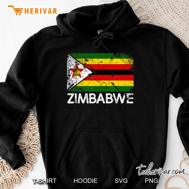 Zimbabwean Flag Vintage Made In Zimbabwe Gift Hoodie