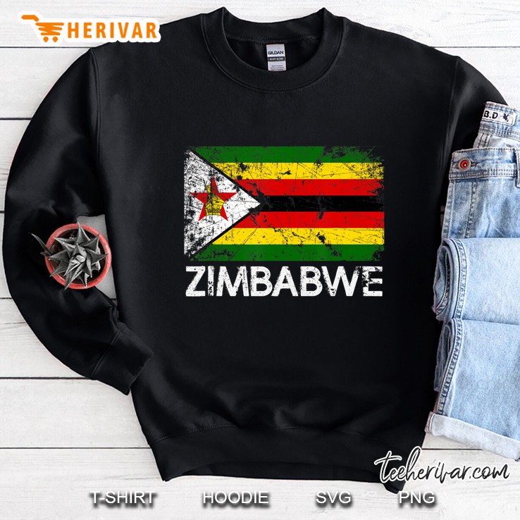Zimbabwean Flag Vintage Made In Zimbabwe Gift Sweatshirt