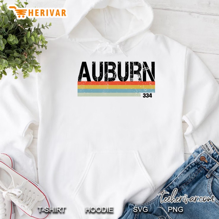 Auburn Alabama Area Code 334 Vintage Stripes Hoodie
