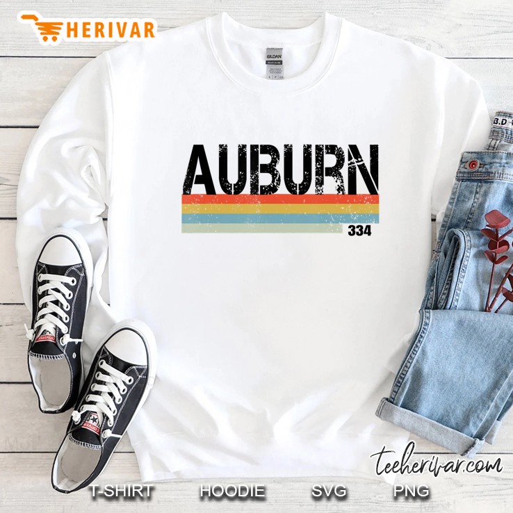 Auburn Alabama Area Code 334 Vintage Stripes Sweatshirt
