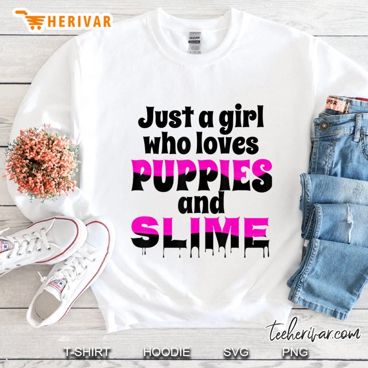 Cute Puppies And Slime Shirt For Girls Who Love Dogs Gift Mugs