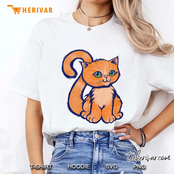 Orange Cat Lovers Design Hoodie