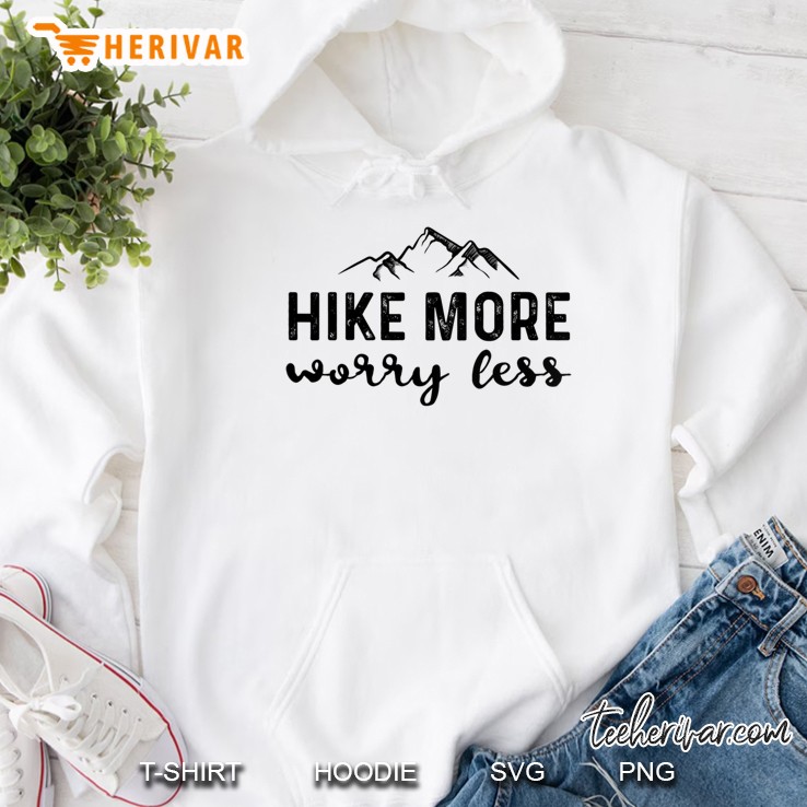 Womens Hike More Worry Less Funny Hiking Premium Hoodie