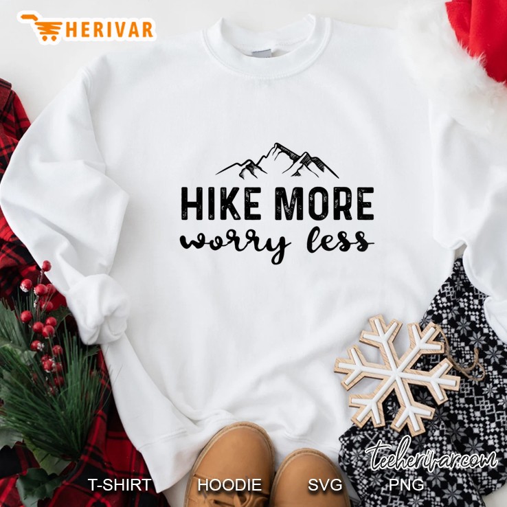 Womens Hike More Worry Less Funny Hiking Premium Sweatshirt