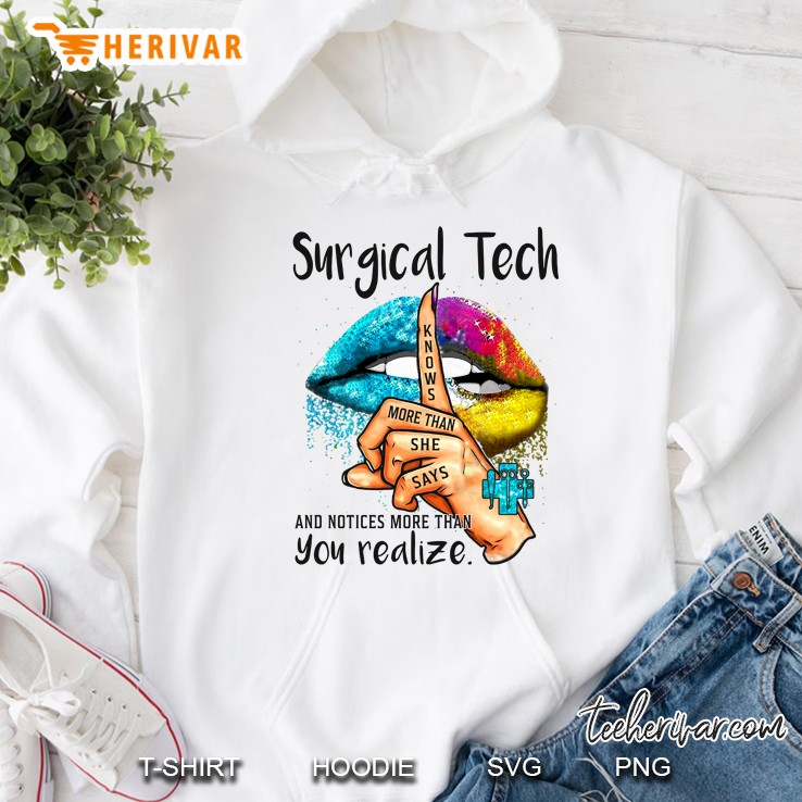 Surgical Tech Knows More Than She Says Colorful Lips White Version Mugs