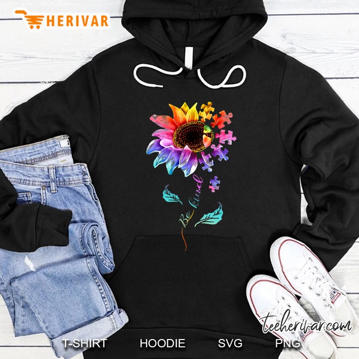 Be Kind Autism Awareness Sunflower Mom Women Cute Gifts Hoodie