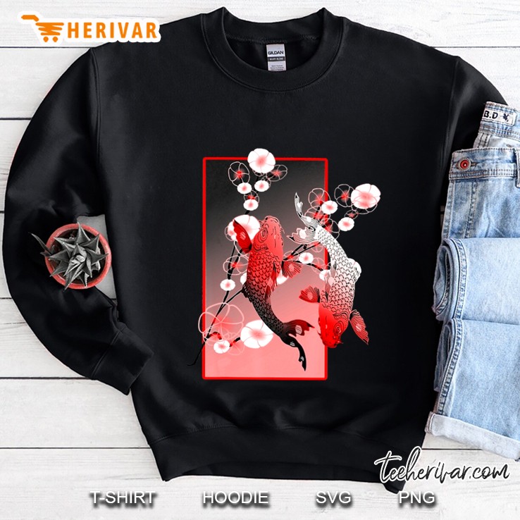 Asian Fish Carp Art Sakura Sweatshirt