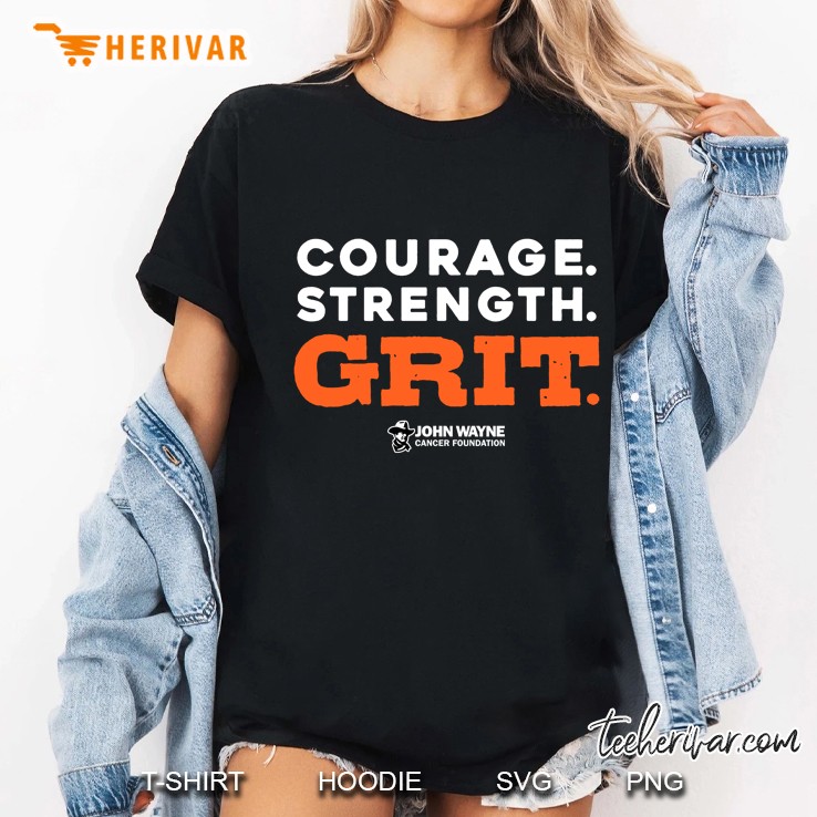Courage Strength Grit John Wayne Stars Shirt Ladies Tee