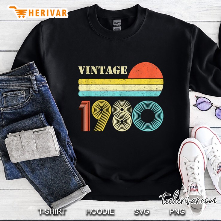 1980 40Th Birthday Gift Vintage Retro Men Women 40 Years Old Sweatshirt