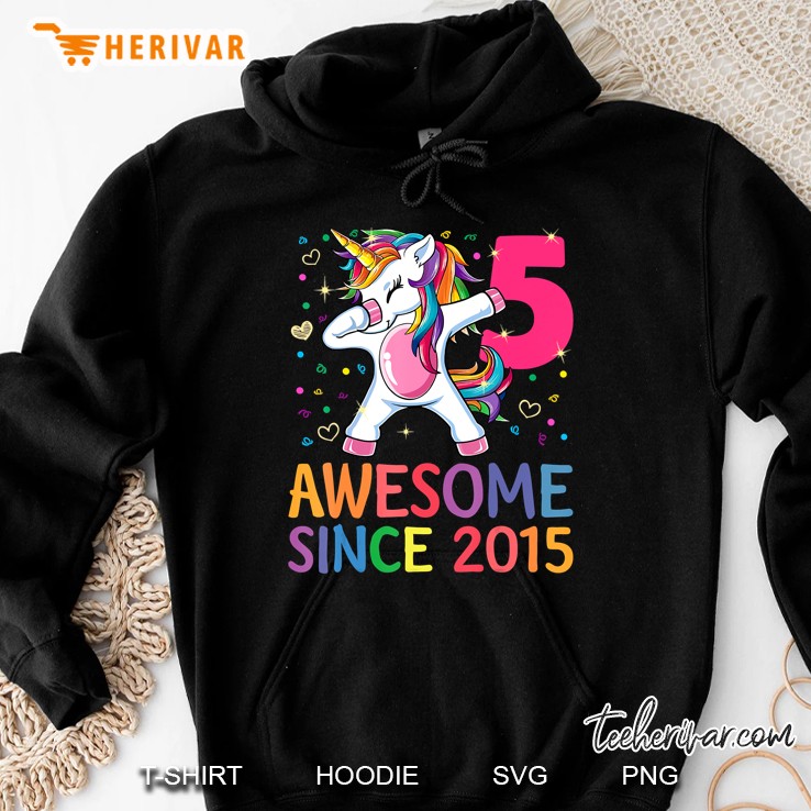 5 Years Old 5Th Birthday Unicorn Dabbing Shirt Girl Party Hoodie